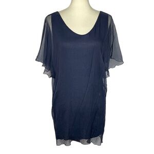 Bailey 44 Navy Sheer Blouse